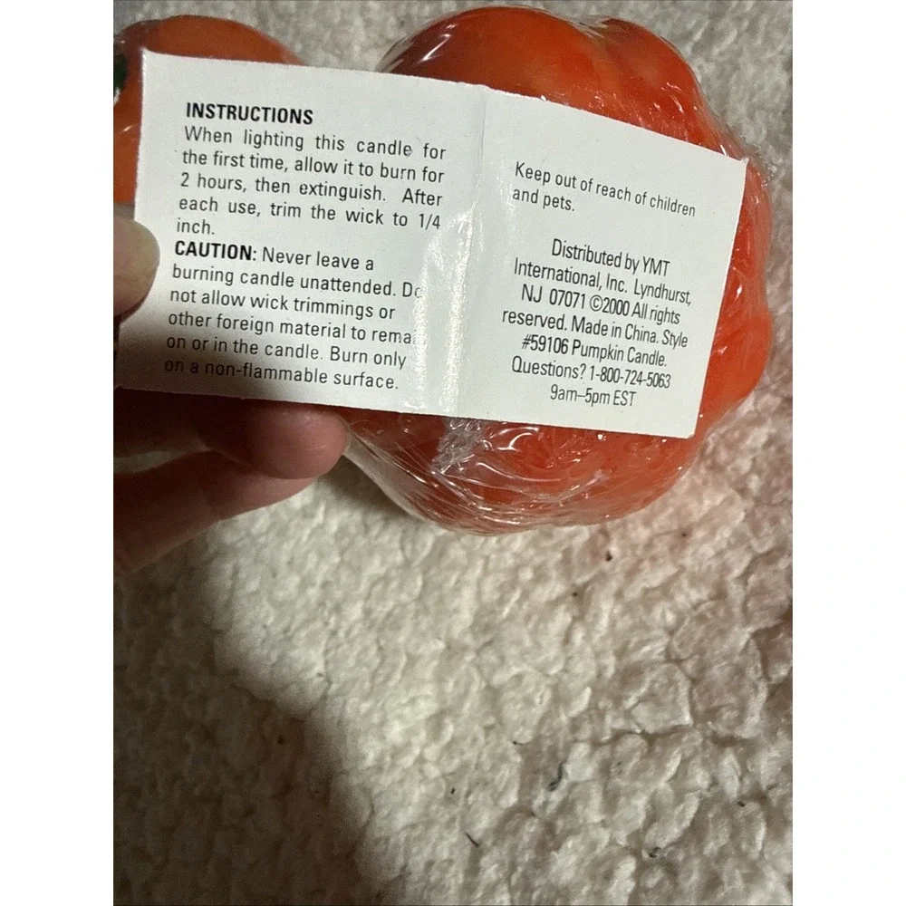 New old stock Halloween Pumpkin Candles Jack O Lantern Set Of Two